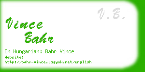 vince bahr business card